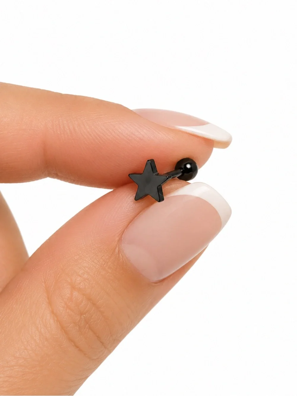 Black Star Cartilage Earring Barbell Stud